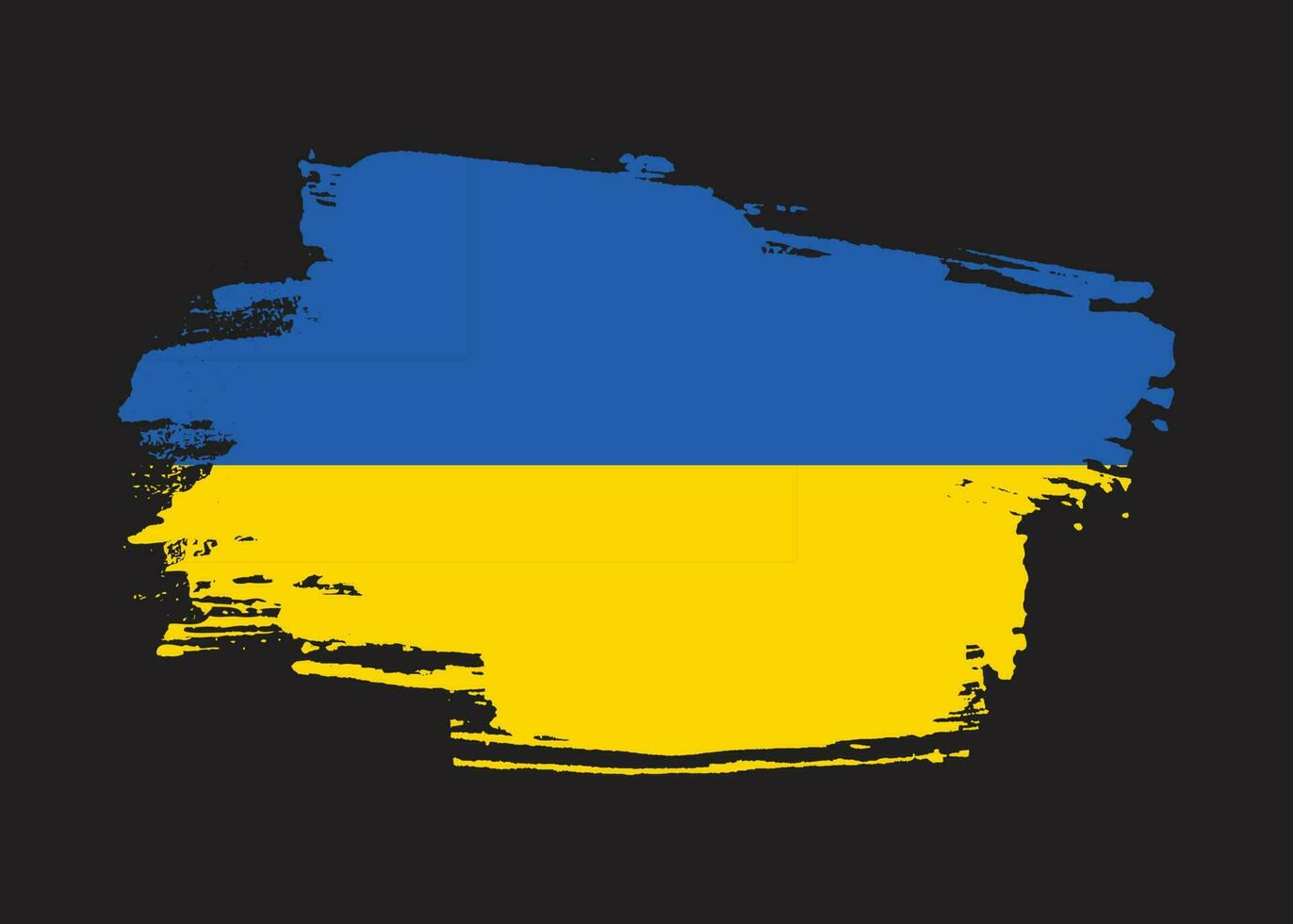 vecteur de drapeau ukraine effet pinceau professionnel
