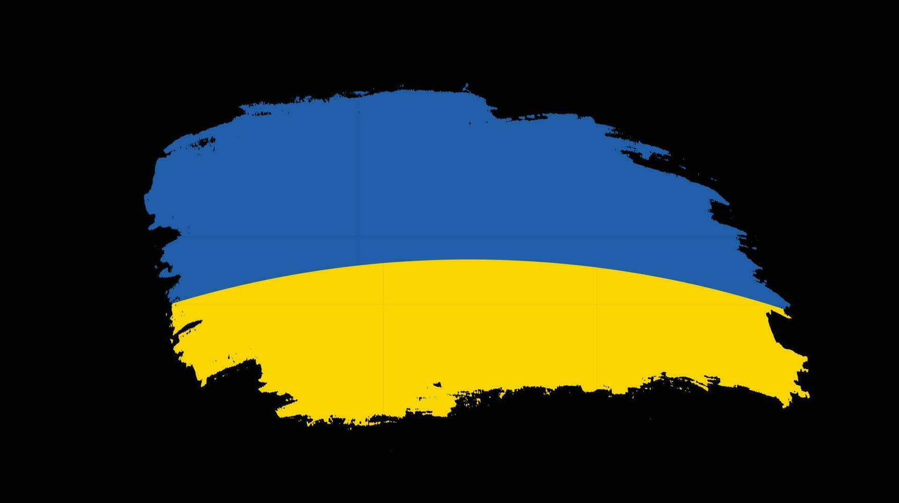 vecteur de drapeau vintage ukraine abstrait peint à la main