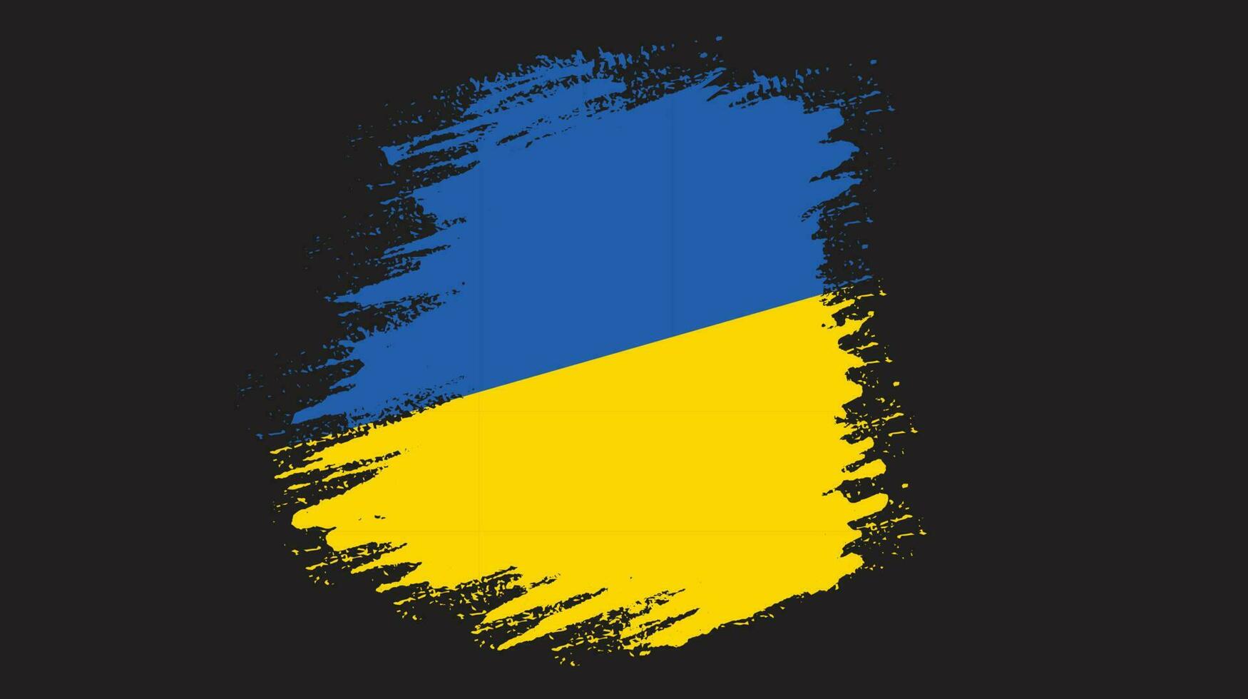 image vectorielle de coup de pinceau gratuit drapeau ukraine vecteur