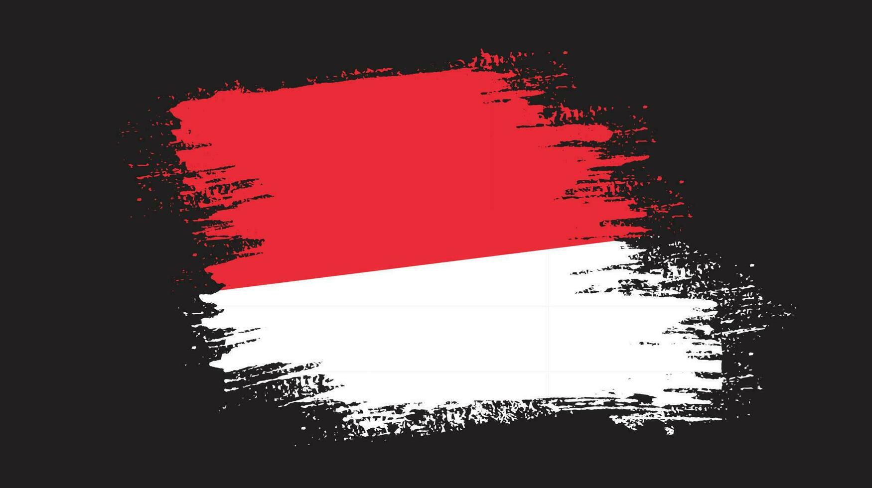 encre peinture coup de pinceau cadre indonésie drapeau vecteur