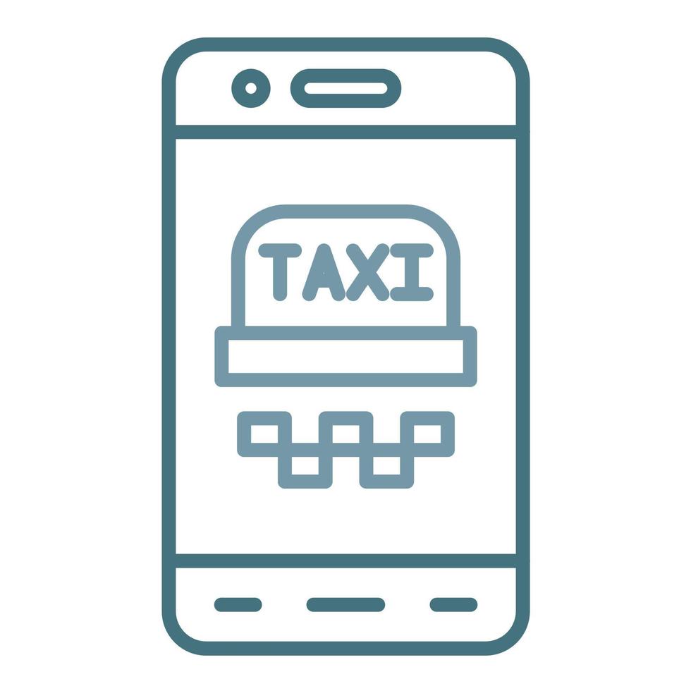 icône de deux couleurs de la ligne de taxi mobile vecteur