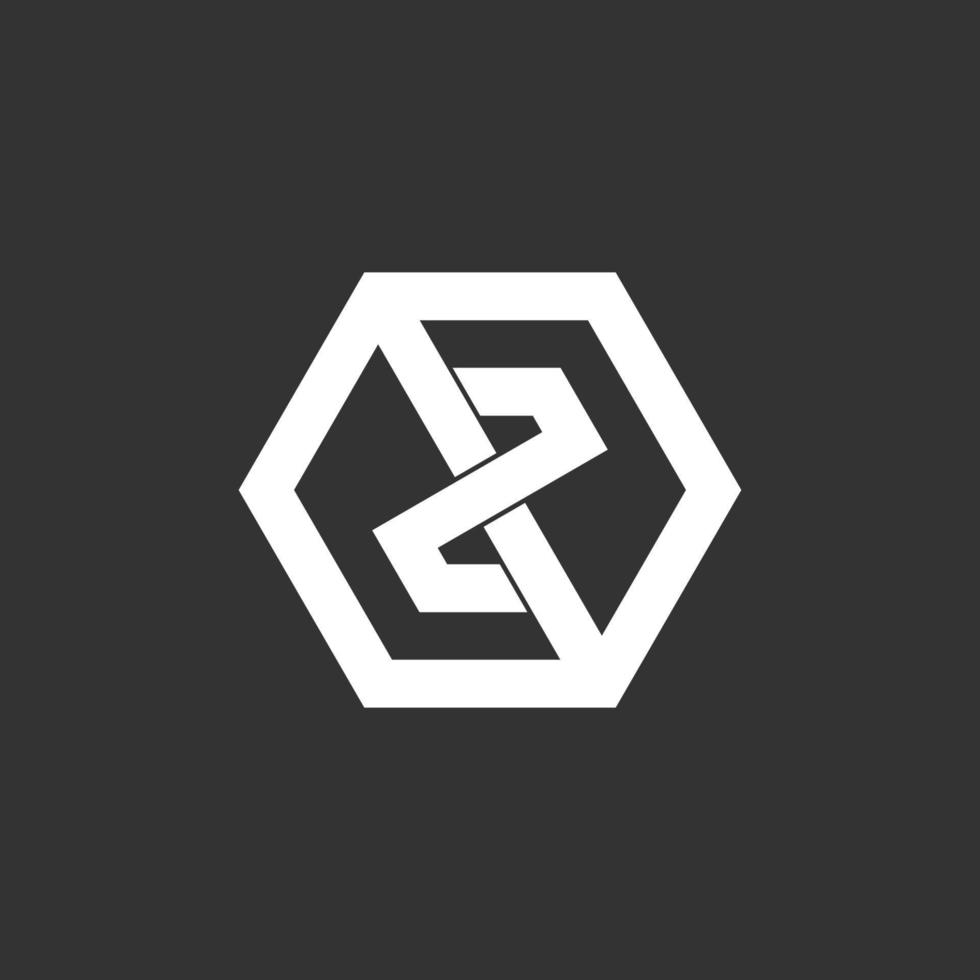 lettre z vecteur logo hexagonal