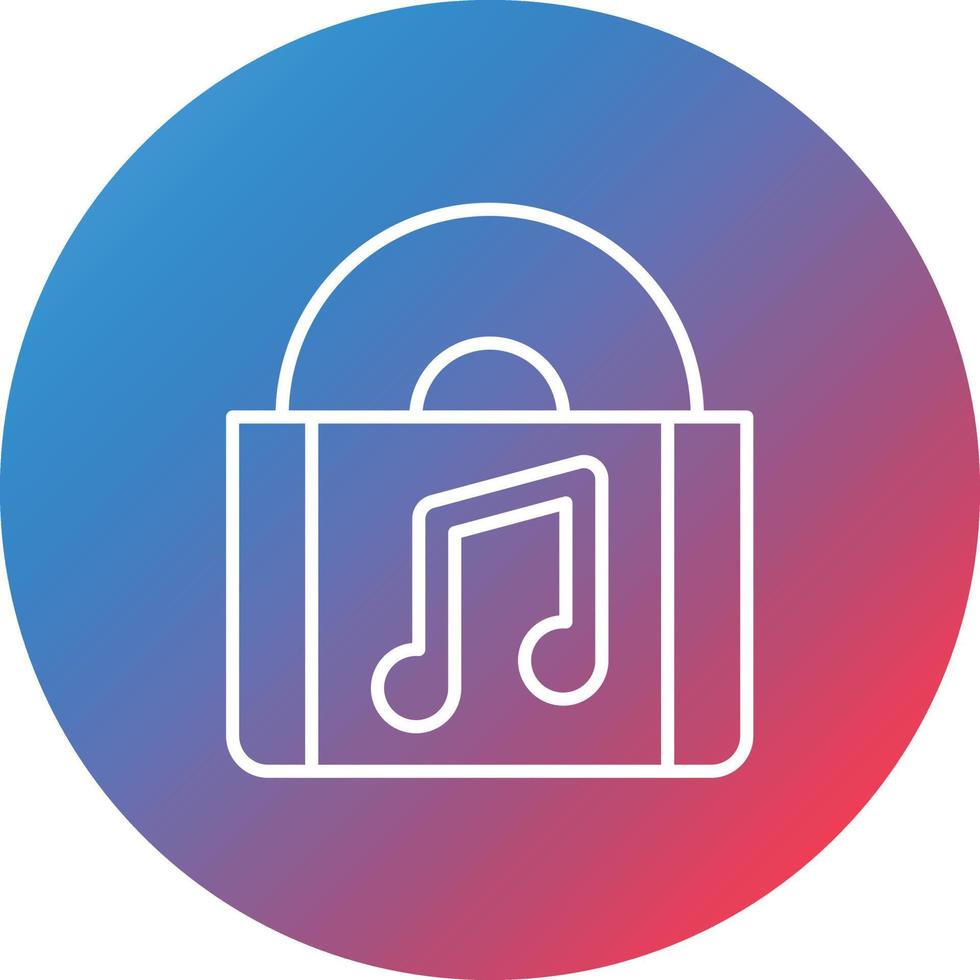 icône de fond de cercle dégradé de ligne d'album de musique vecteur