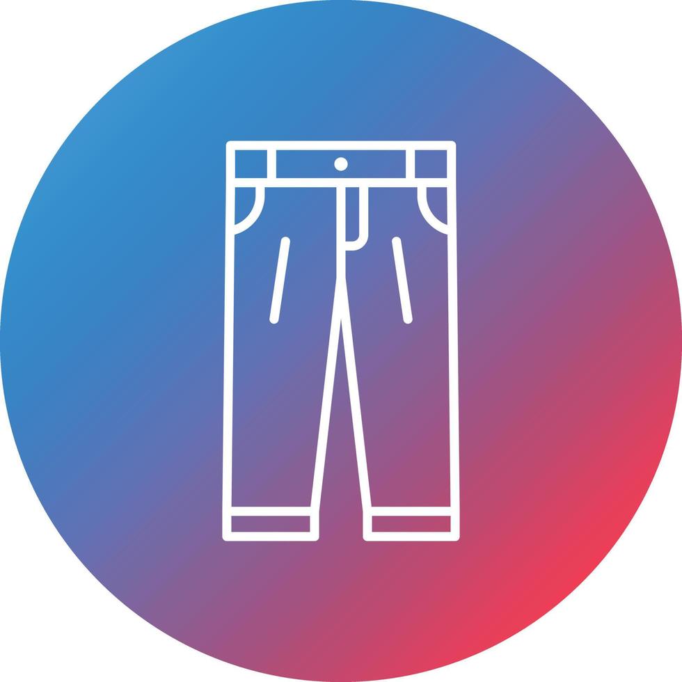 icône de fond de cercle de dégradé de ligne de pantalon vecteur