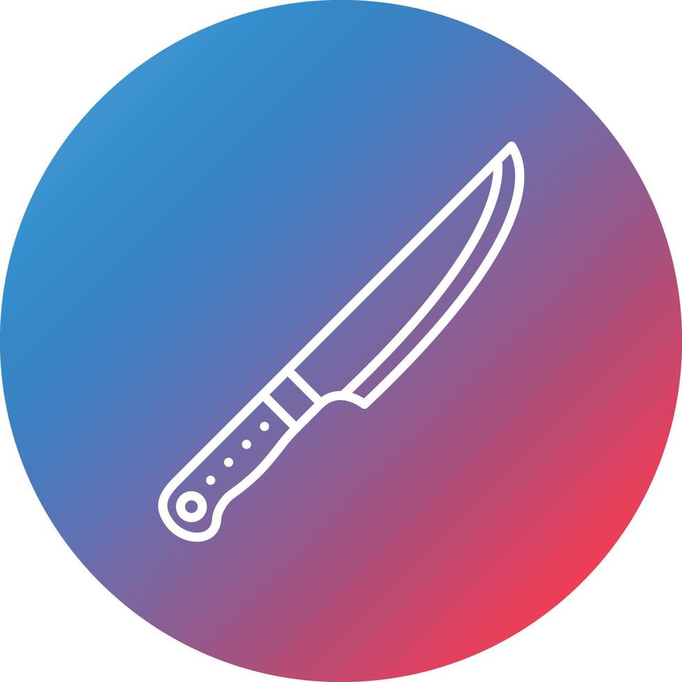 icône de fond de cercle dégradé de ligne de couteau vecteur