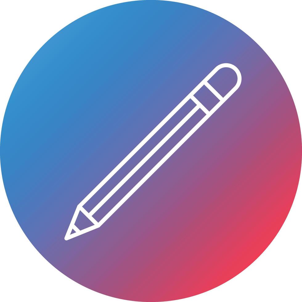 icône de fond de cercle dégradé de ligne de crayon vecteur