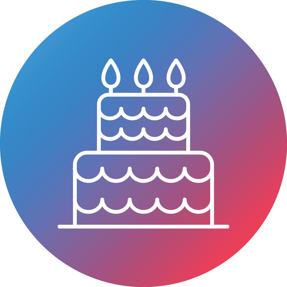 icône de fond de cercle dégradé de ligne de gâteau vecteur