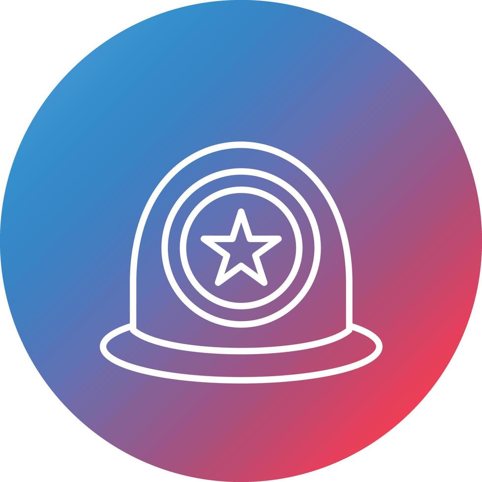 icône de fond de cercle de dégradé de ligne de casque de police vecteur