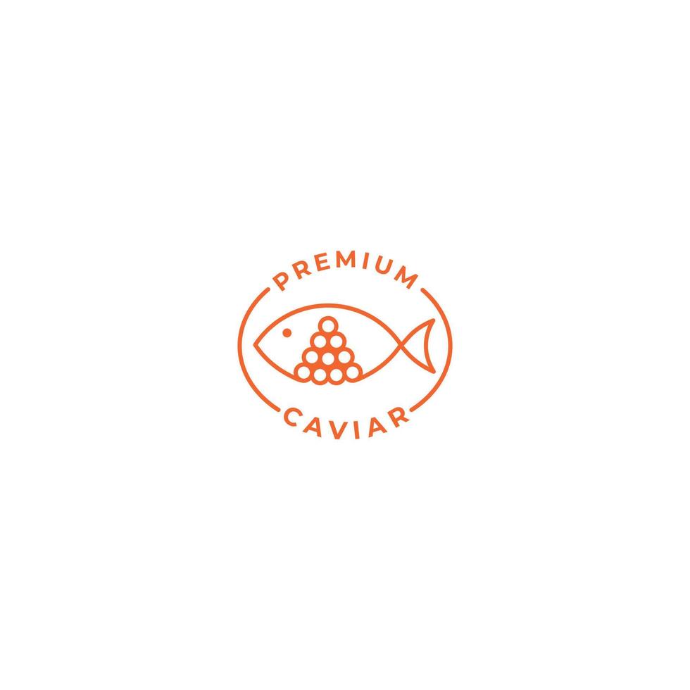 étiquette de caviar haut de gamme. modèle d'icône de logo vectoriel