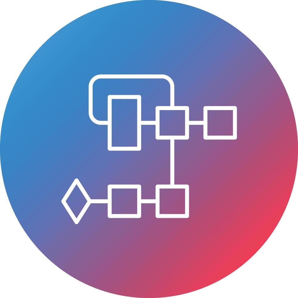 icône de fond de cercle dégradé de ligne d'organigramme vecteur