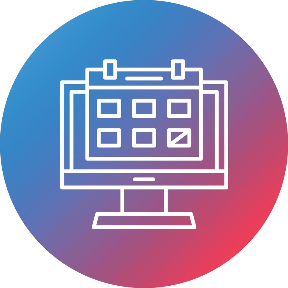 icône de fond de cercle de dégradé de ligne de calendrier vecteur
