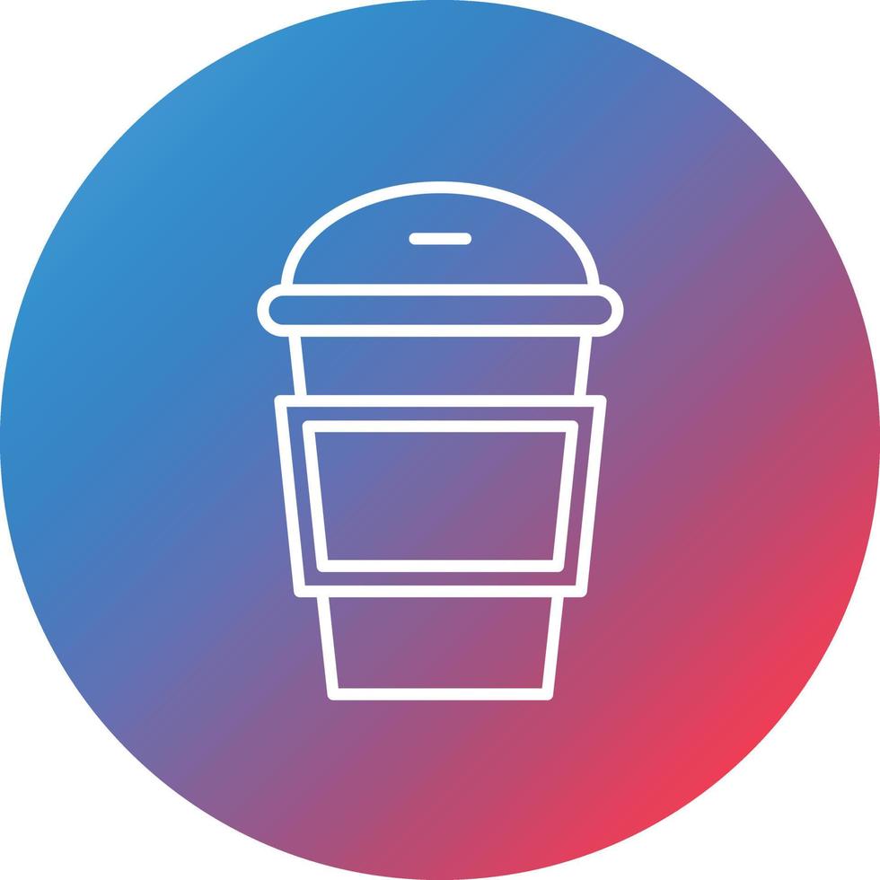 icône de fond de cercle dégradé ligne tasse à café vecteur