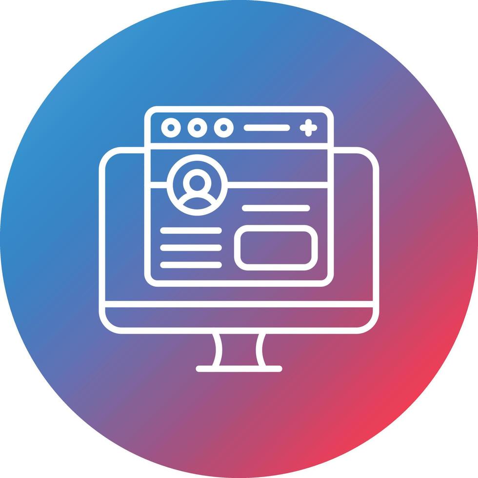 icône de fond de cercle dégradé de ligne de développement frontend vecteur