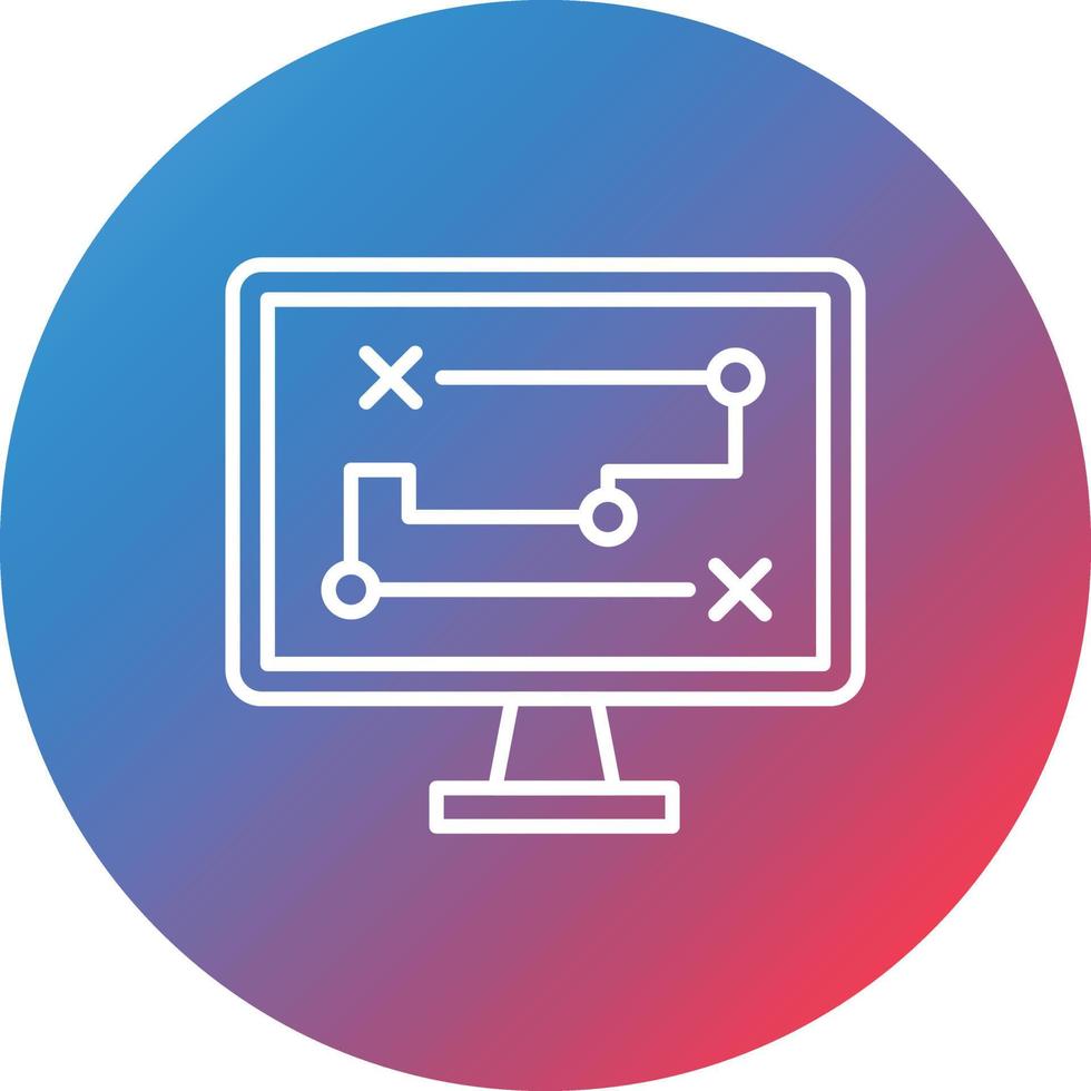 icône de fond de cercle dégradé de ligne de stratégie numérique vecteur