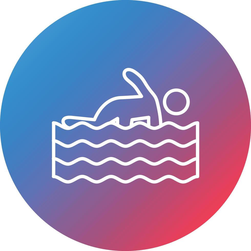 icône de fond de cercle dégradé de ligne de natation personne vecteur