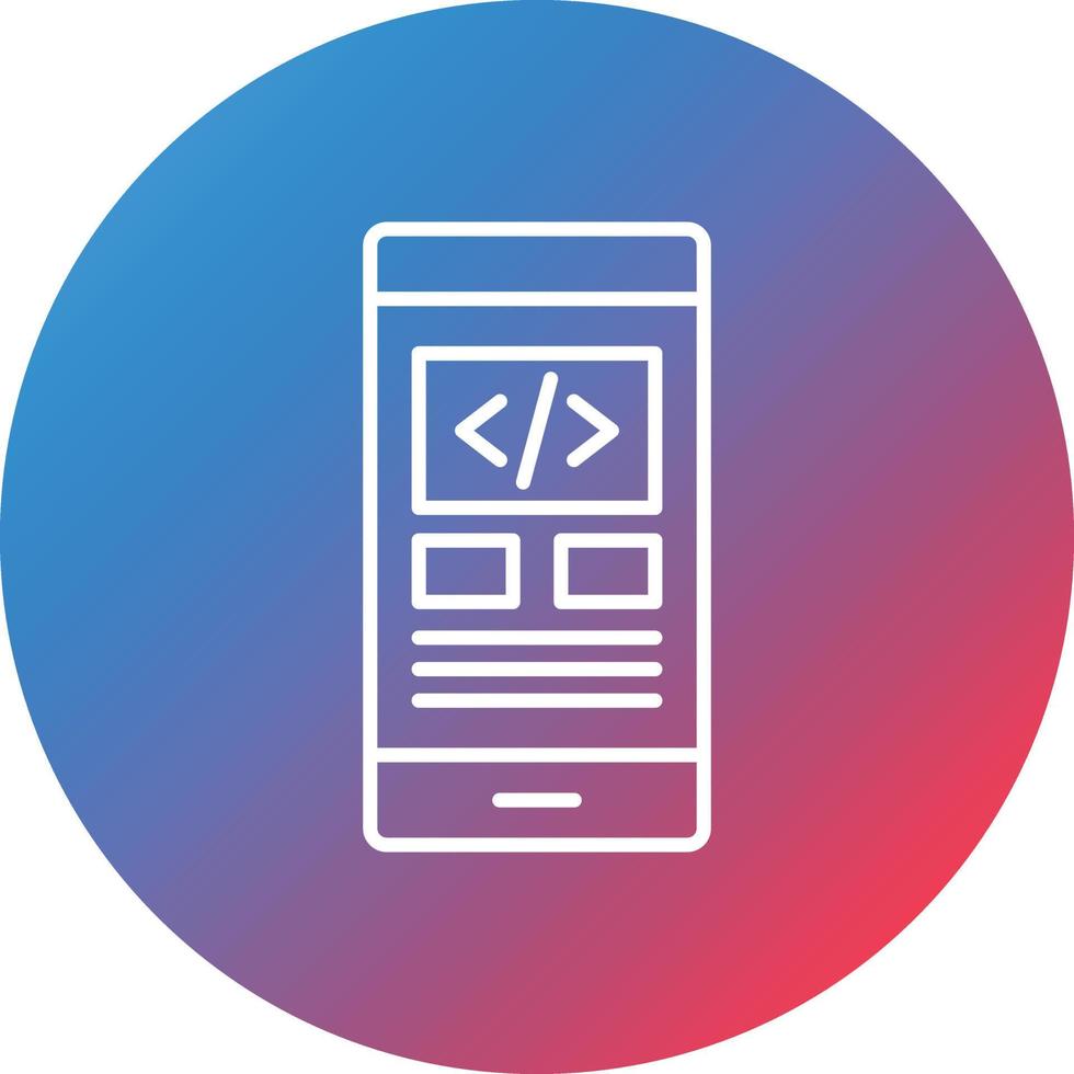 icône de fond de cercle dégradé de ligne de développement dapplication vecteur