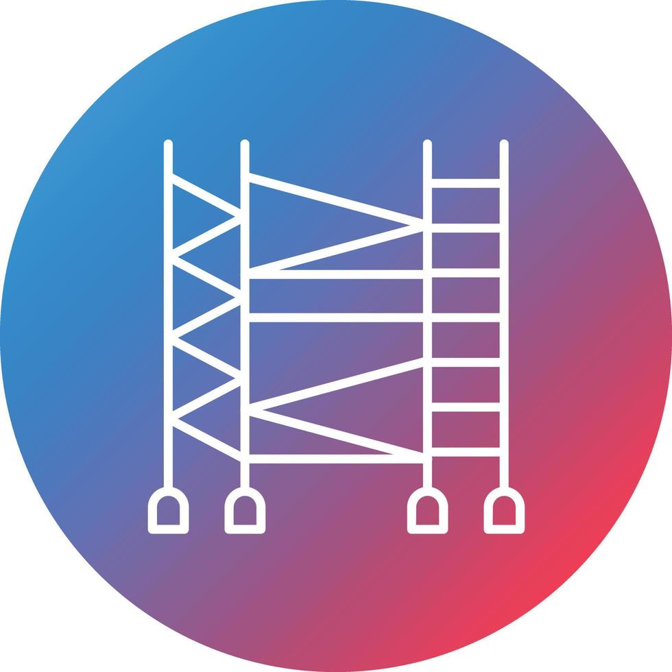 icône de fond de cercle dégradé de ligne d'échafaudage vecteur