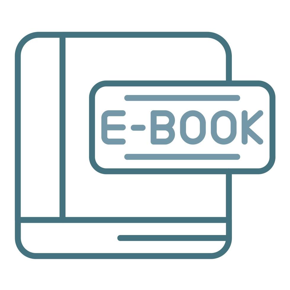 ebook, ligne, deux, couleur, icône vecteur
