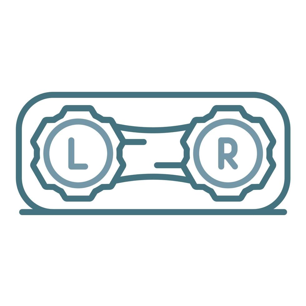 L'icône de deux couleurs de la ligne de cas de lentilles de contact vecteur