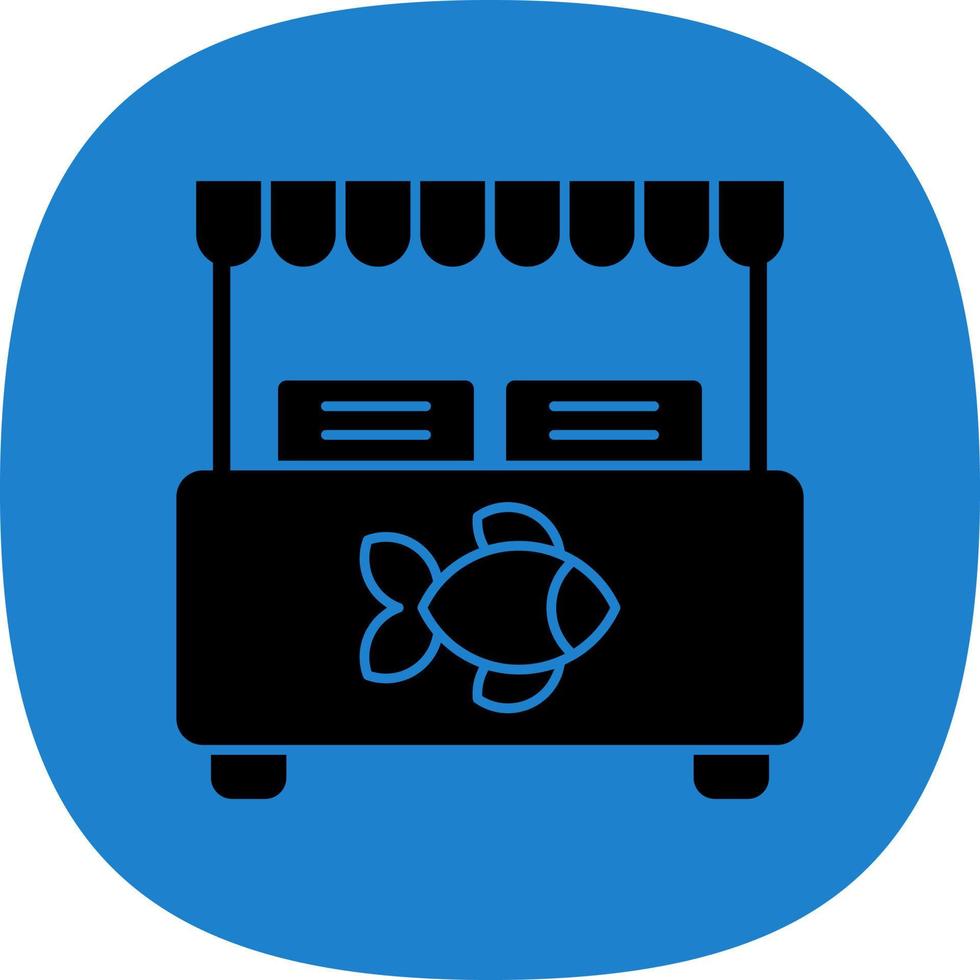 conception d'icône vectorielle de marché aux poissons vecteur