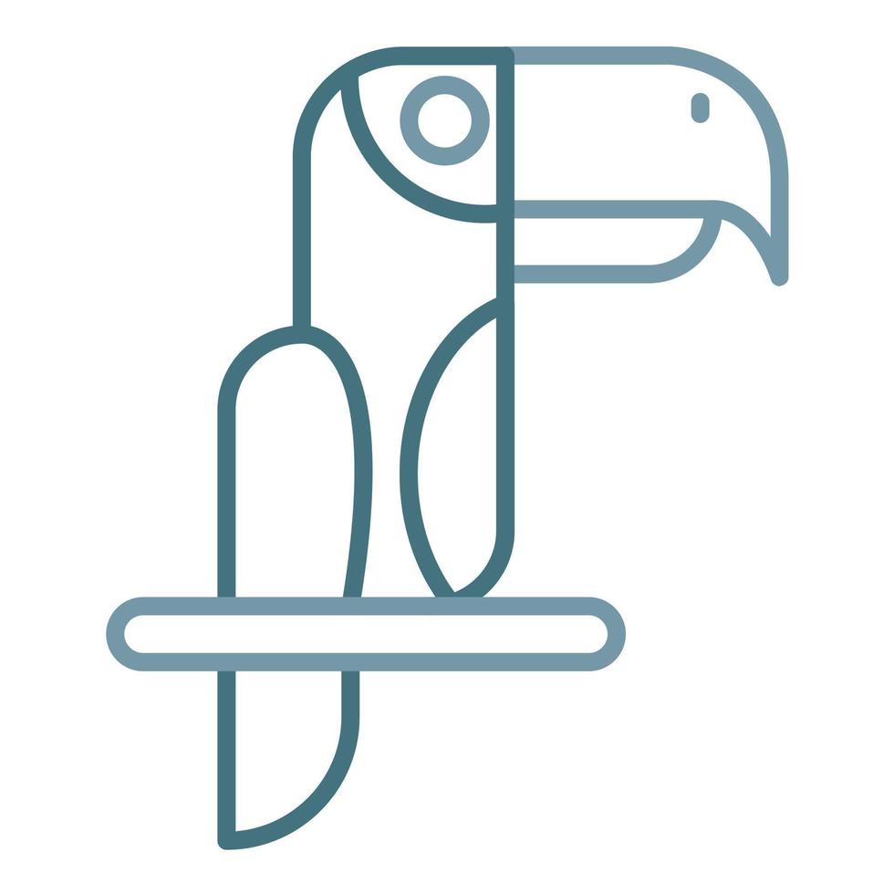 icône de deux couleurs de la ligne toucan vecteur
