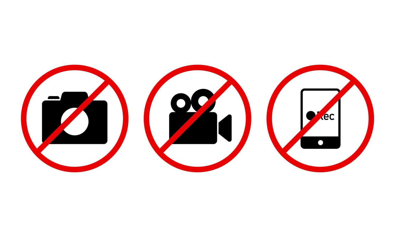 signe d'interdiction de caméra. adapté aux éléments de conception des enseignes, il est interdit de prendre des photos, incapable d'enregistrer des images vidéo ou interdisant l'enregistrement sur smartphone. vecteur