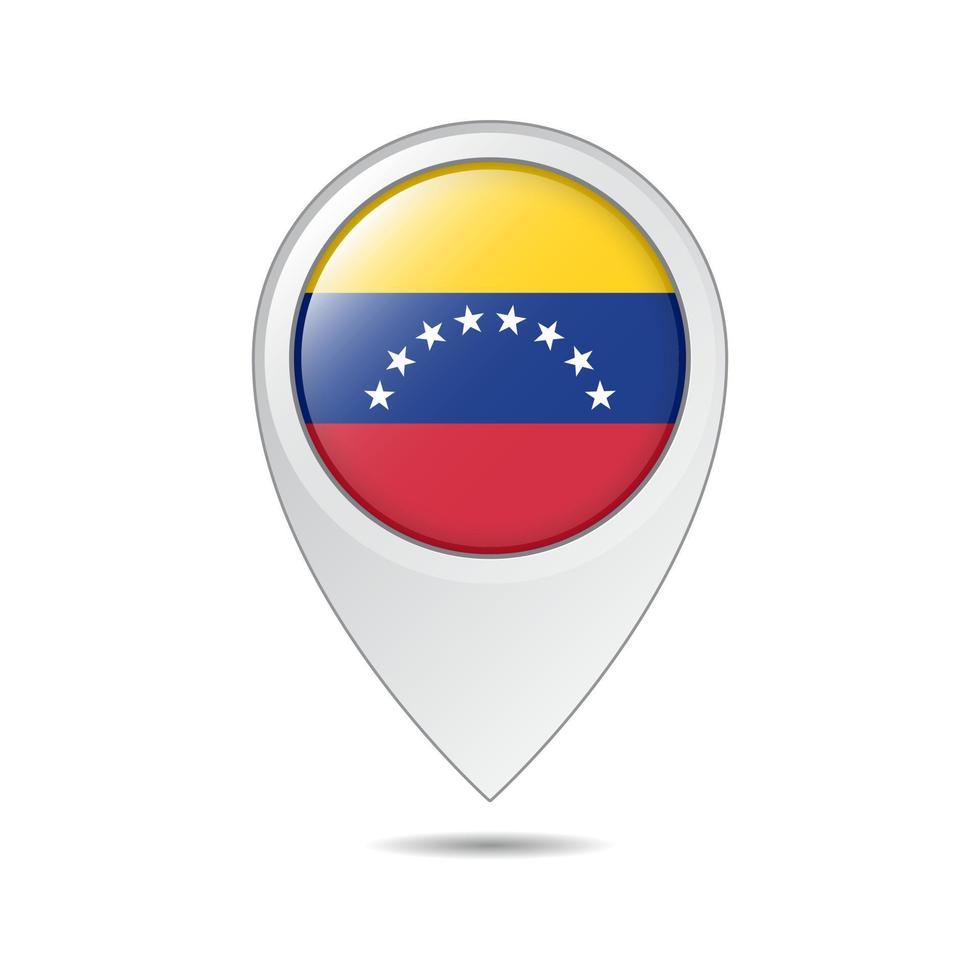 balise de localisation de la carte du drapeau du venezuela vecteur