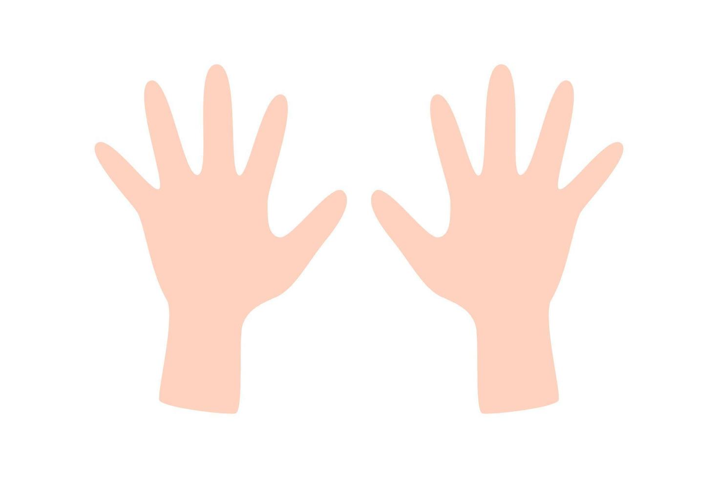 mains des enfants. paume de la main. modèle.illustration vectorielle. isolé sur fond blanc. vecteur