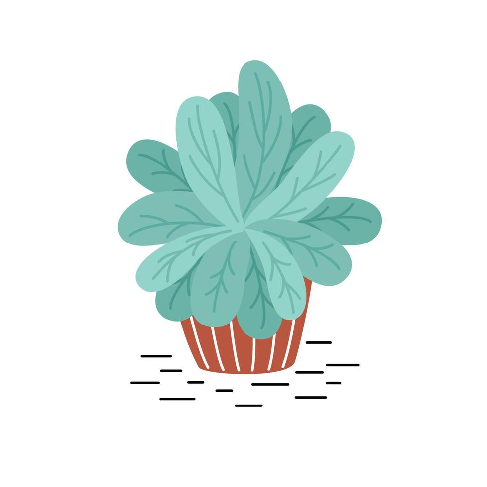 plante d'intérieur décorative verte dans le pot dans un style plat. illustration vectorielle isolée sur fond blanc. vecteur