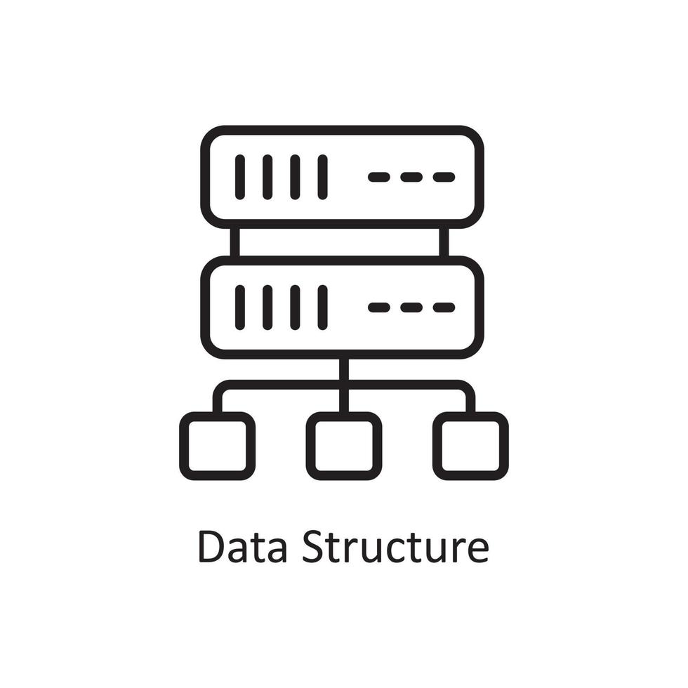 illustration de conception d'icône de contour de vecteur de structure de données. symbole de gestion des affaires et des données sur fond blanc fichier eps 10