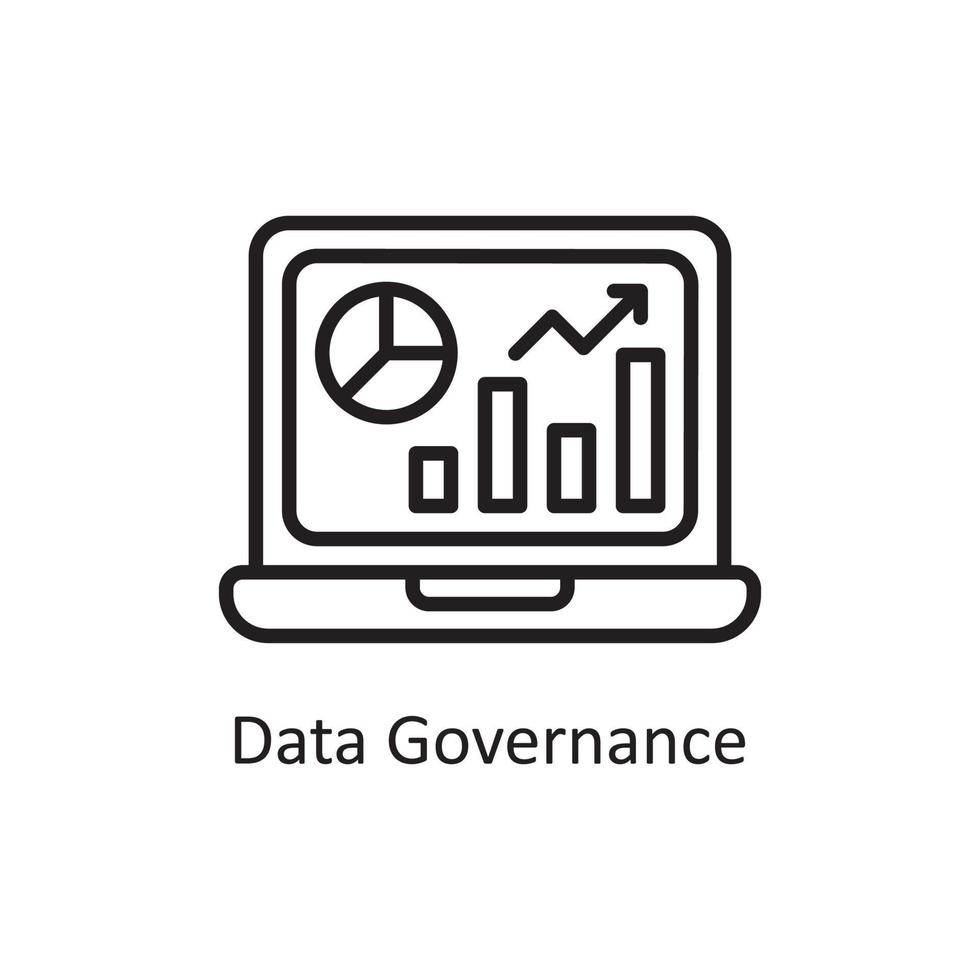 illustration de conception d'icône de contour de vecteur de gouvernance de données. symbole de gestion des affaires et des données sur fond blanc fichier eps 10