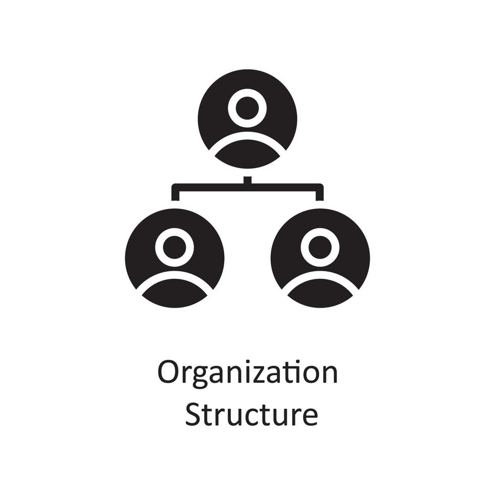 illustration de conception d'icône solide de vecteur de structure d'organisation. symbole de gestion des affaires et des données sur fond blanc fichier eps 10