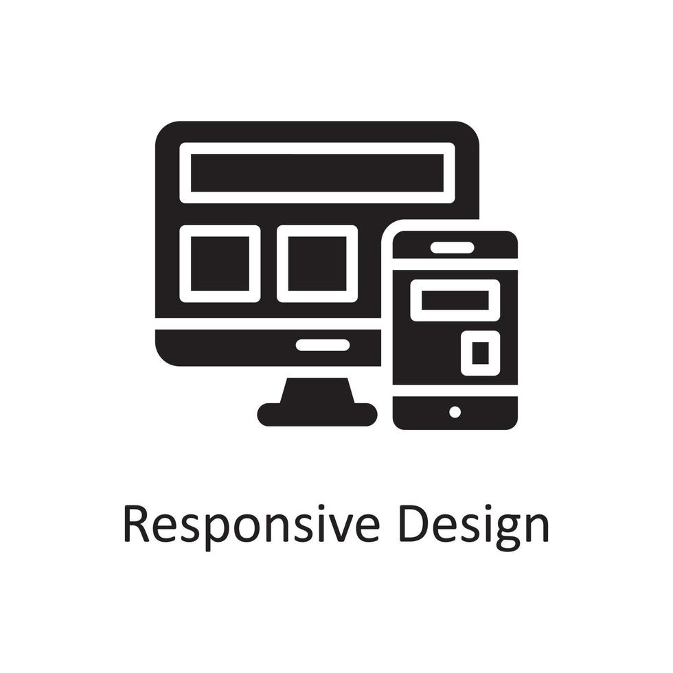 illustration de conception d'icône solide vecteur de conception réactive. symbole de conception et de développement sur fond blanc fichier eps 10