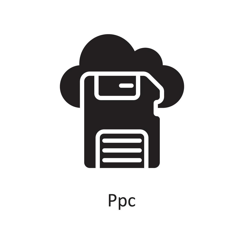 illustration de conception d'icône solide vecteur ppc. symbole de gestion des affaires et des données sur fond blanc fichier eps 10