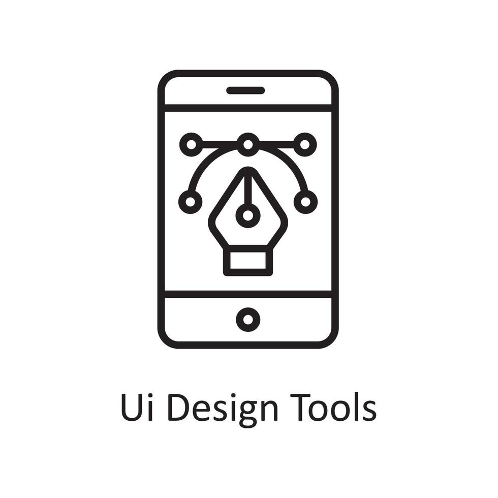 outils de conception d'interface utilisateur illustration vectorielle de conception d'icône de contour. symbole de conception et de développement sur fond blanc fichier eps 10 vecteur