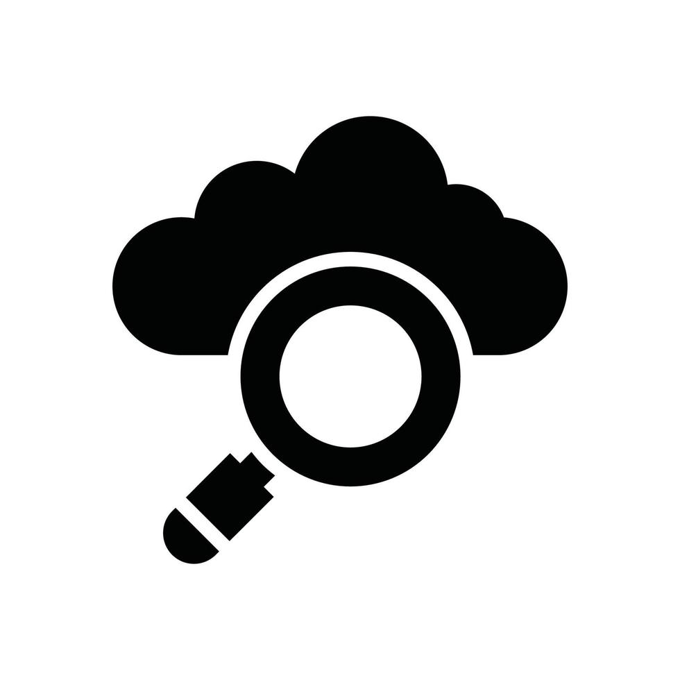 cloud data search vecteur glyphe icône cloud computing symbole eps 10 fichier