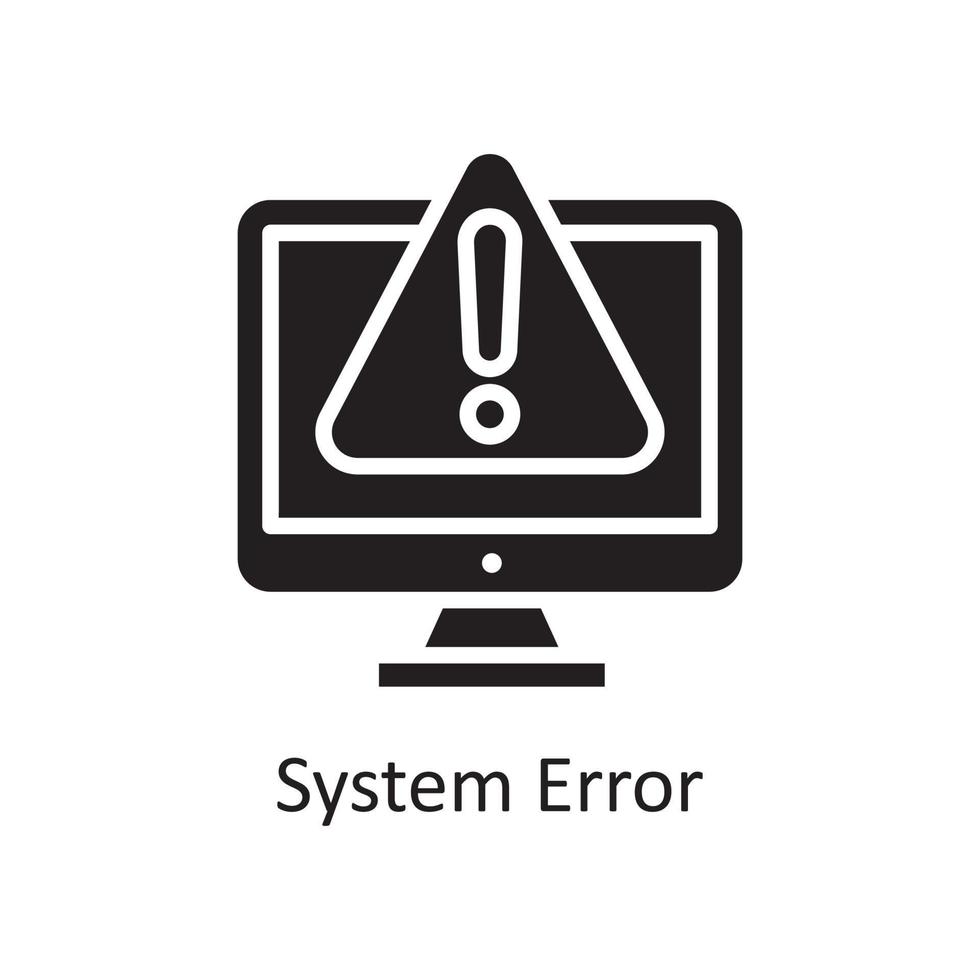 illustration de conception d'icône solide vecteur d'erreur système. symbole de conception et de développement sur fond blanc fichier eps 10