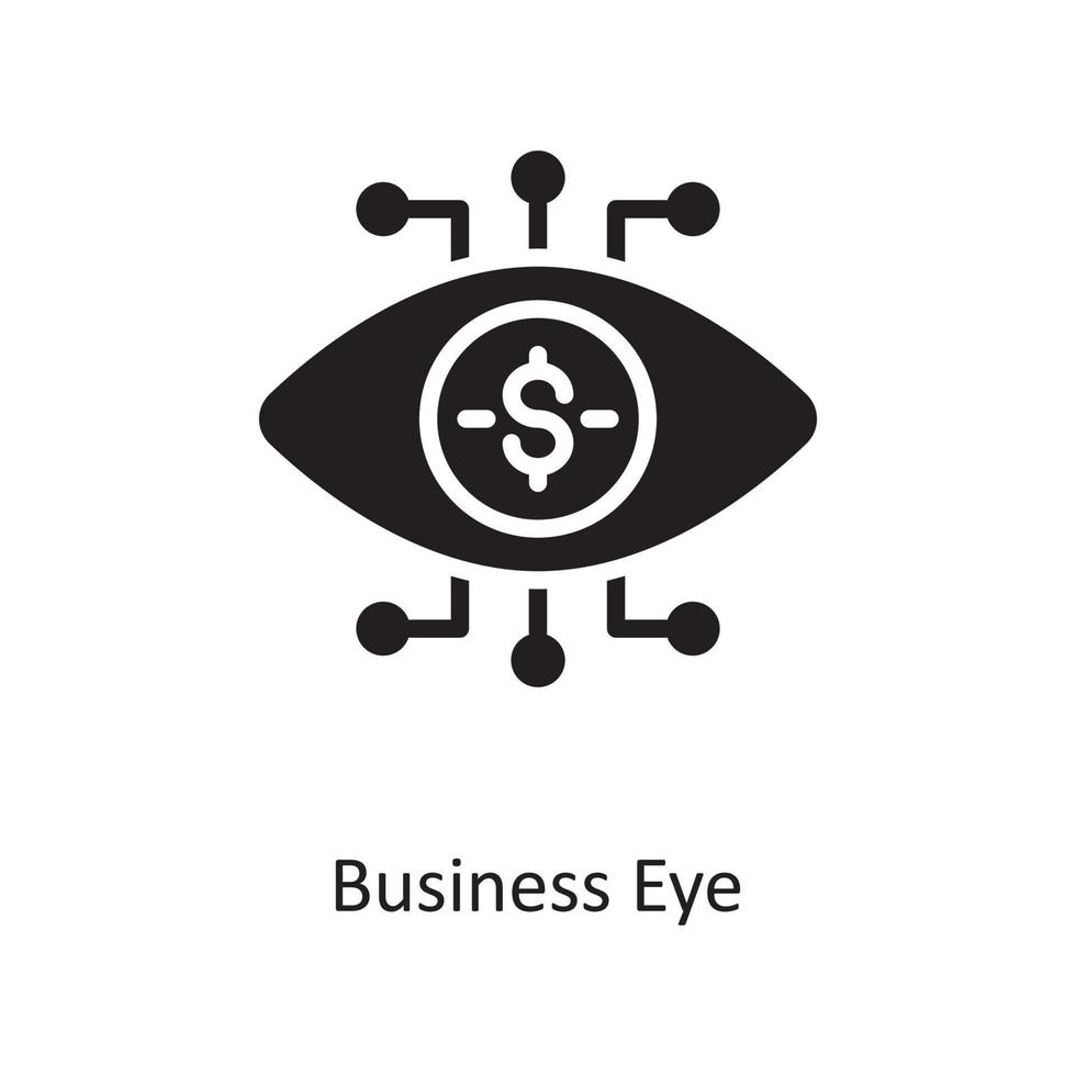 illustration de conception d'icône solide de vecteur d'oeil d'affaires. symbole de gestion des affaires et des données sur fond blanc fichier eps 10