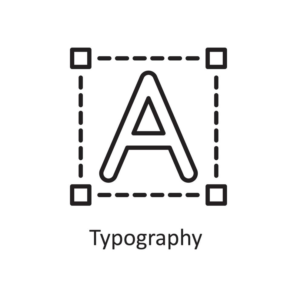 illustration de conception d'icône de contour de vecteur de typographie. symbole de conception et de développement sur fond blanc fichier eps 10