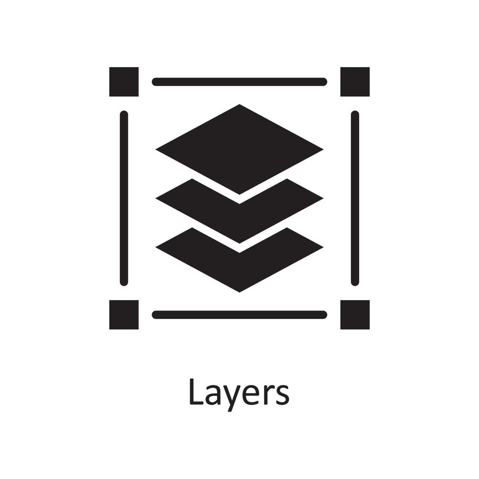 couches vectorielles icône solide illustration de conception. symbole de conception et de développement sur fond blanc fichier eps 10 vecteur