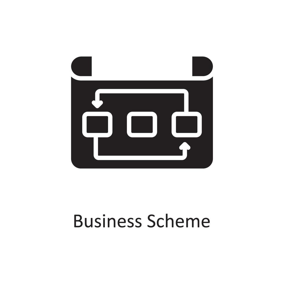 illustration de conception d'icône solide vecteur de schéma d'entreprise. symbole de gestion des affaires et des données sur fond blanc fichier eps 10
