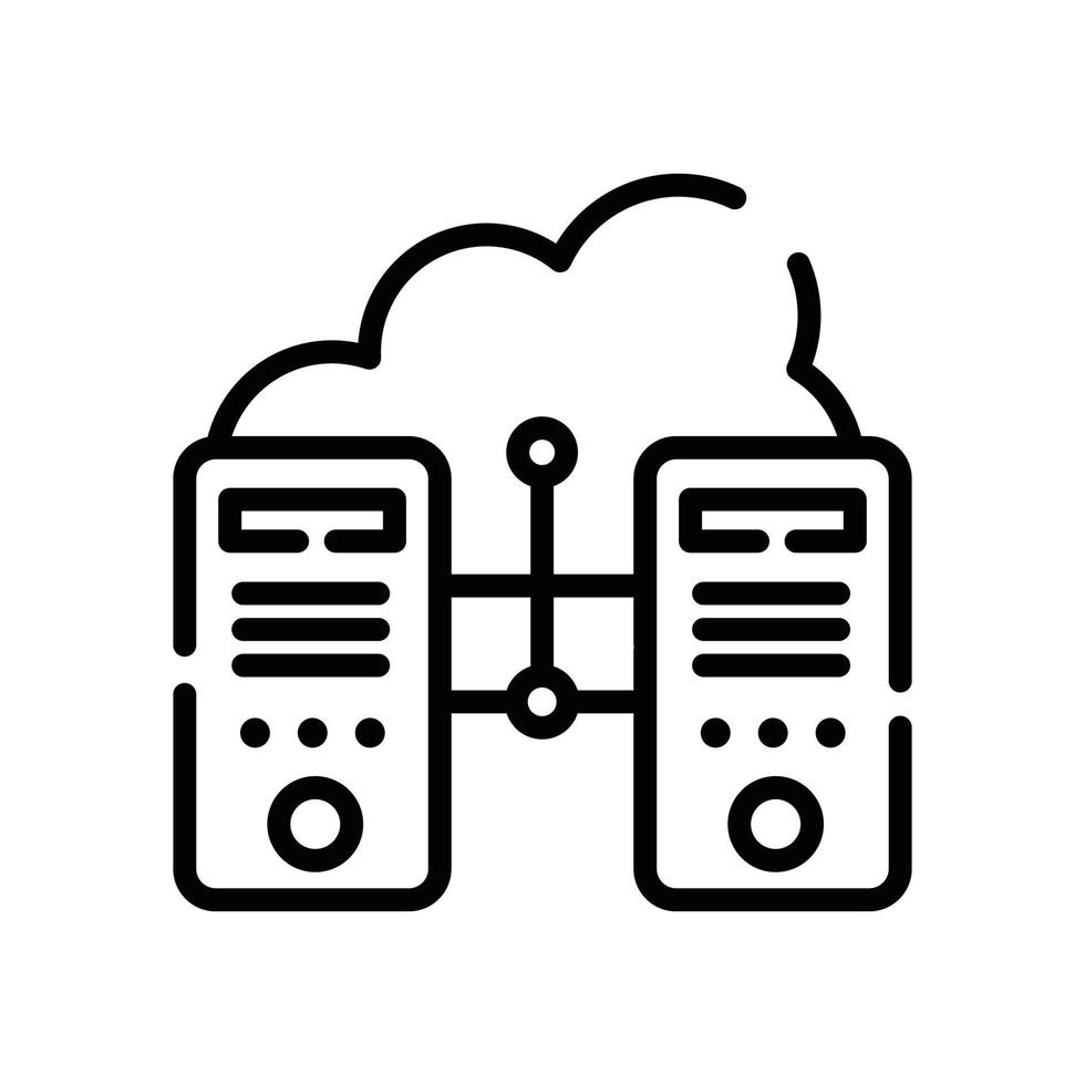 centre de données vecteur ligne icône cloud computing symbole eps 10 fichier