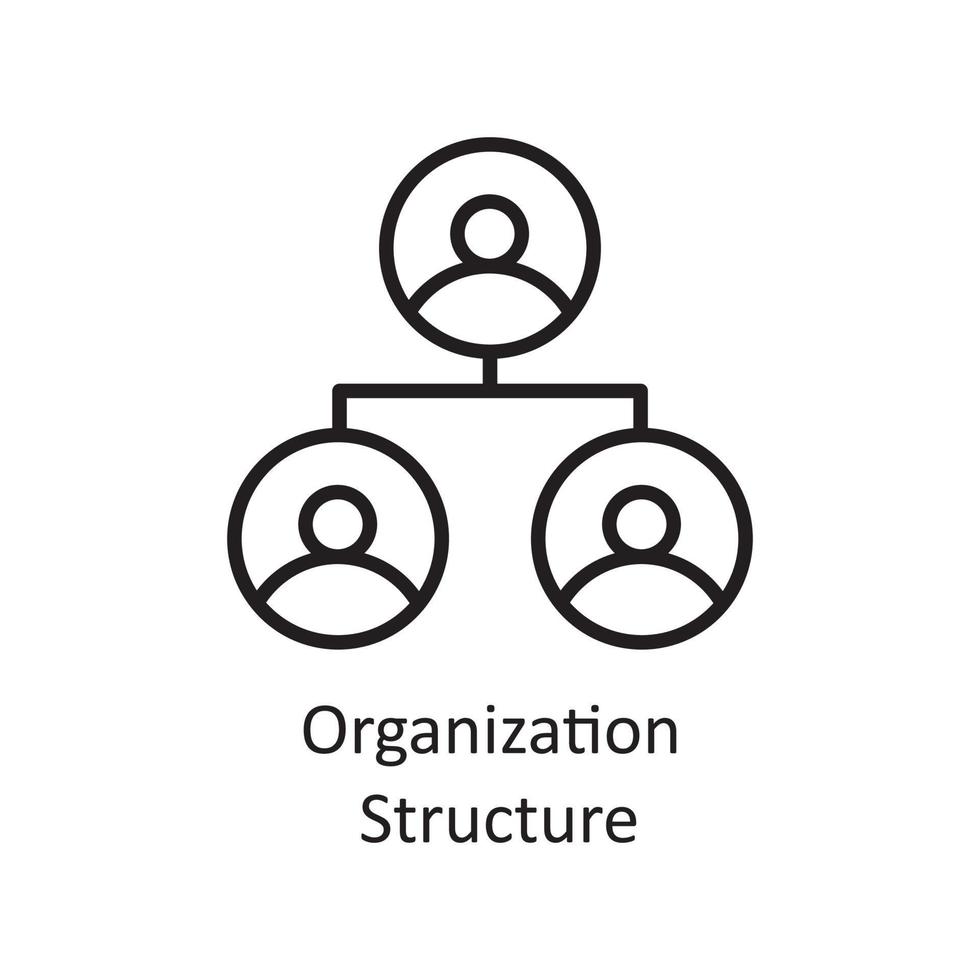 illustration de conception d'icône de contour de vecteur de structure d'organisation. symbole de gestion des affaires et des données sur fond blanc fichier eps 10