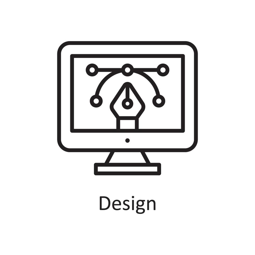 illustration de conception d'icône de contour de vecteur de conception. symbole de conception et de développement sur fond blanc fichier eps 10