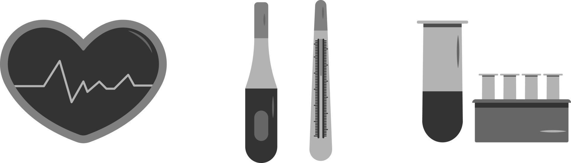 icônes de fournitures médicales pour médecin profession concept illustration set vector