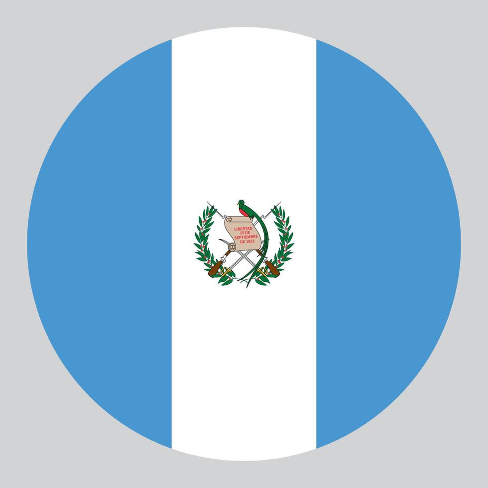 illustration en forme de cercle plat du drapeau du guatemala vecteur
