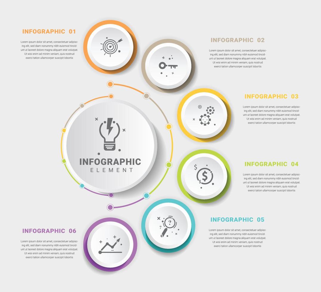 modèle d'infographie de cercle abstrait créatif et organigramme vecteur