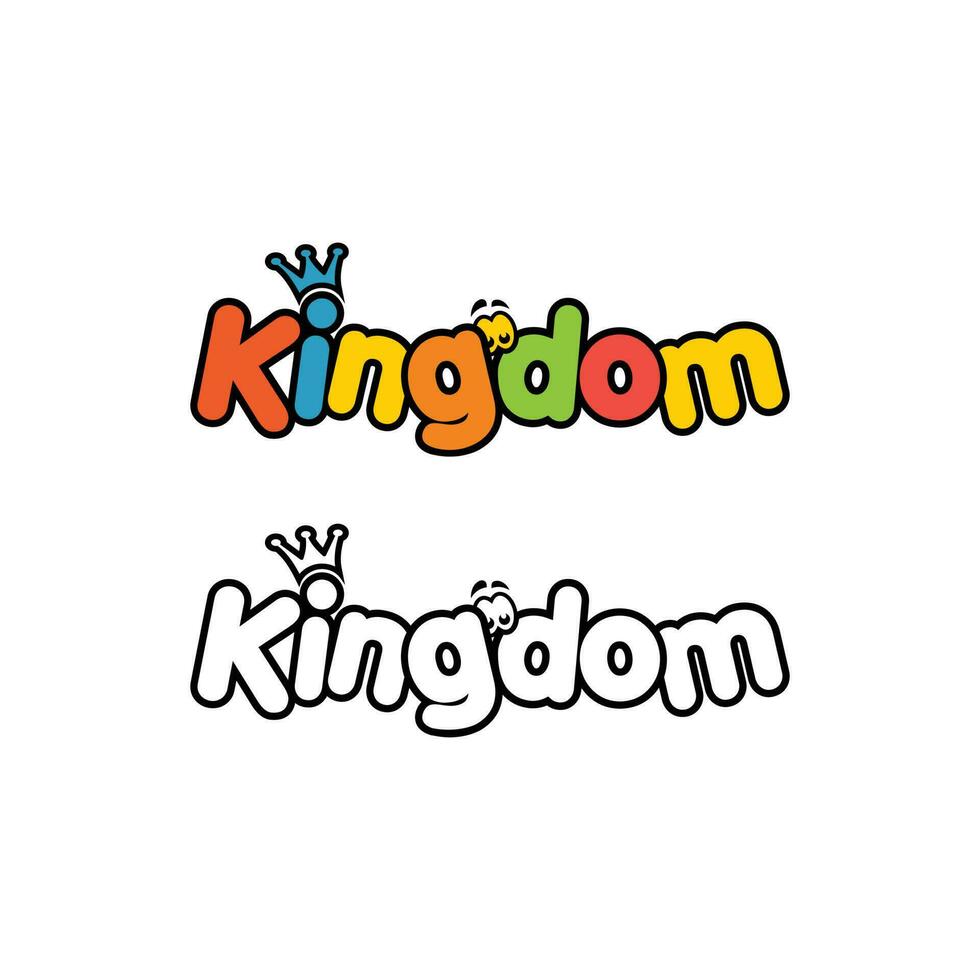 logo enfant du royaume - modèle de logo de texte du royaume pour les enfants vecteur