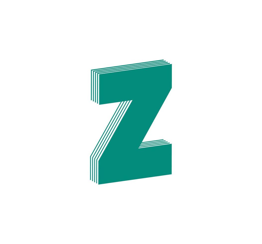 logo moderne linéaire 3d de la lettre z. nombre sous la forme d'une bande de ligne. conception abstraite linéaire du caractère et de la lettre du numéro de l'alphabet. logo, identité d'entreprise, application, affiche créative et plus encore. vecteur