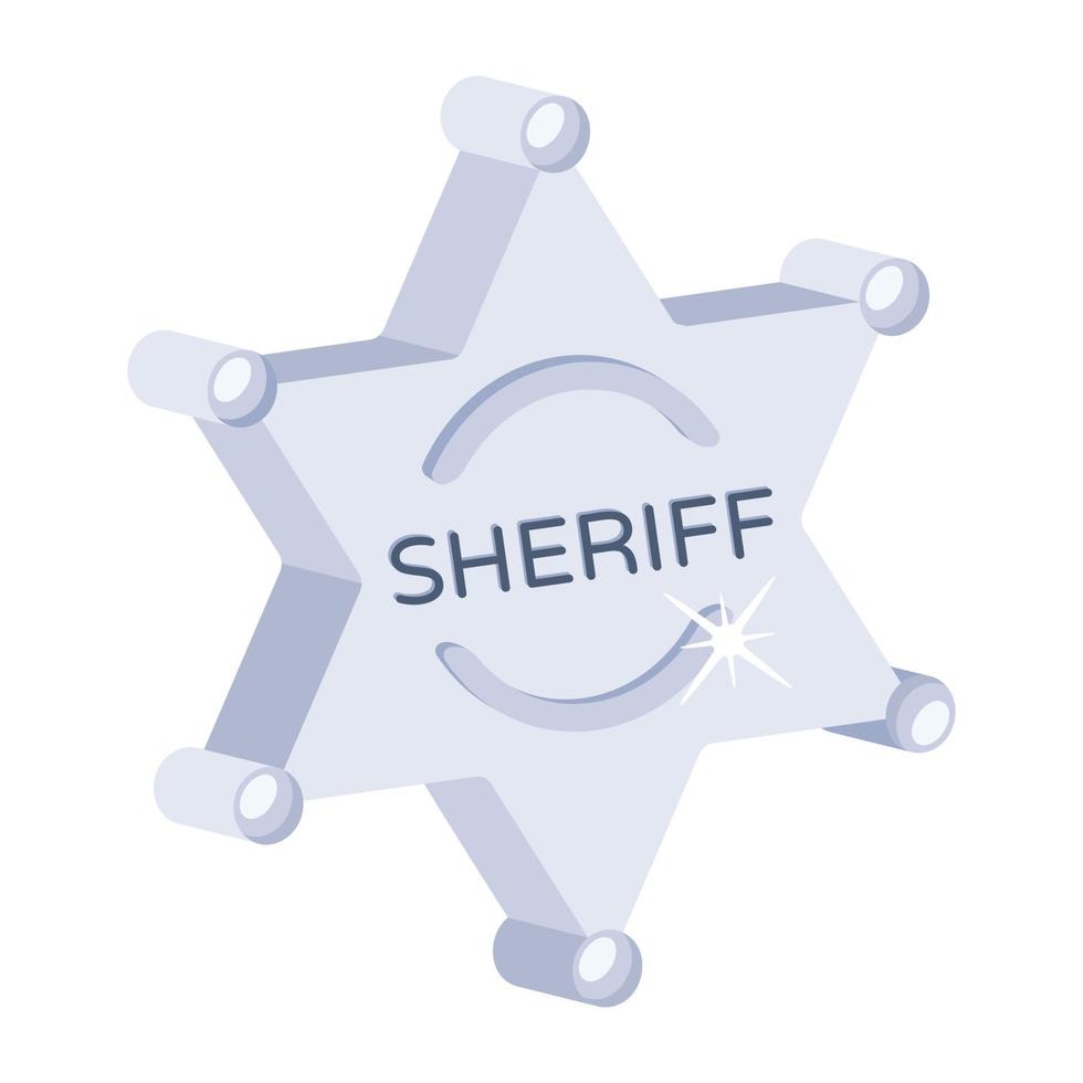 insigne de shérif à la mode vecteur